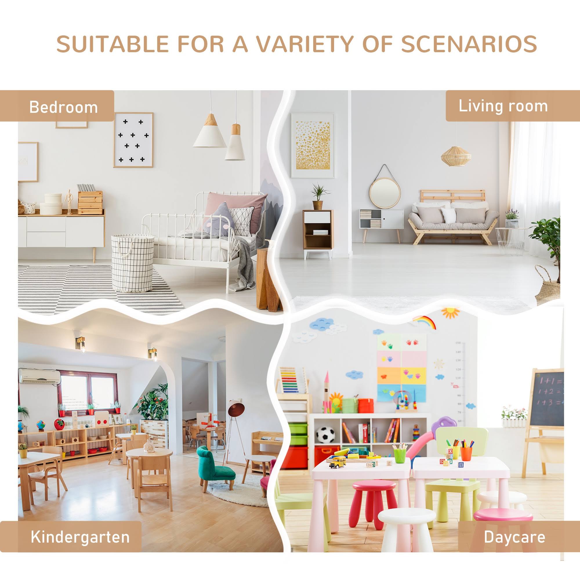 Qaba 4-Piece Kids Table Set With 2 Wooden Chairs, 1 Storage Bench, And Interesting WB_FOFAJ1ON Qaba 4-Piece Kids Table Set With 2 Wooden Chairs, 1 Storage Bench, And Interesting WB_FOFAJ1ON