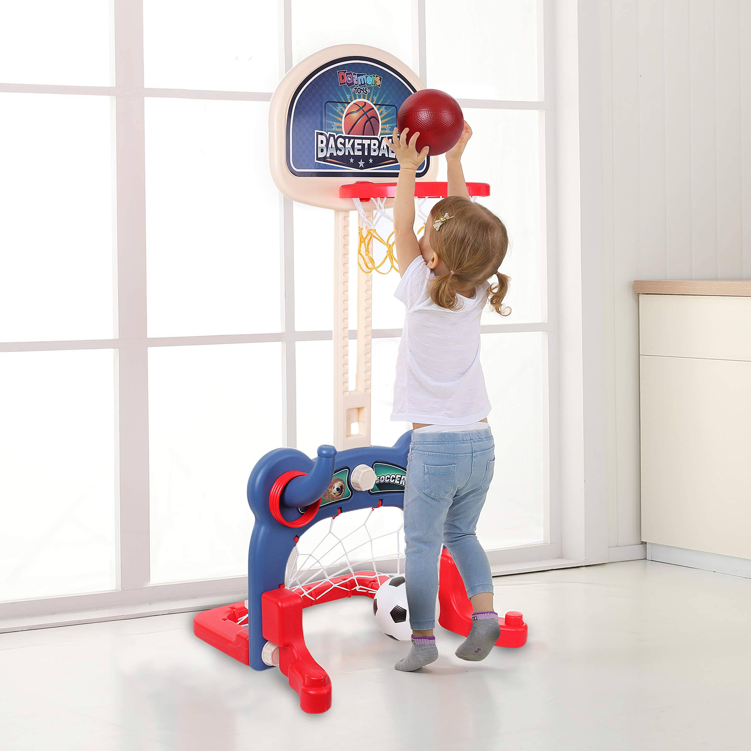 Dazmers 3-In-1 Kids Sports Center: Basketball Hoop, Soccer Goal, Ring Toss Playset - Indoor And Outdoor Activity Center For Toddlers - Toys For Y0_JR4OTK2I Dazmers 3-In-1 Kids Sports Center: Basketball Hoop, Soccer Goal, Ring Toss Playset - Indoor And Outdoor Activity Center For Toddlers - Toys For Y0_JR4OTK2I