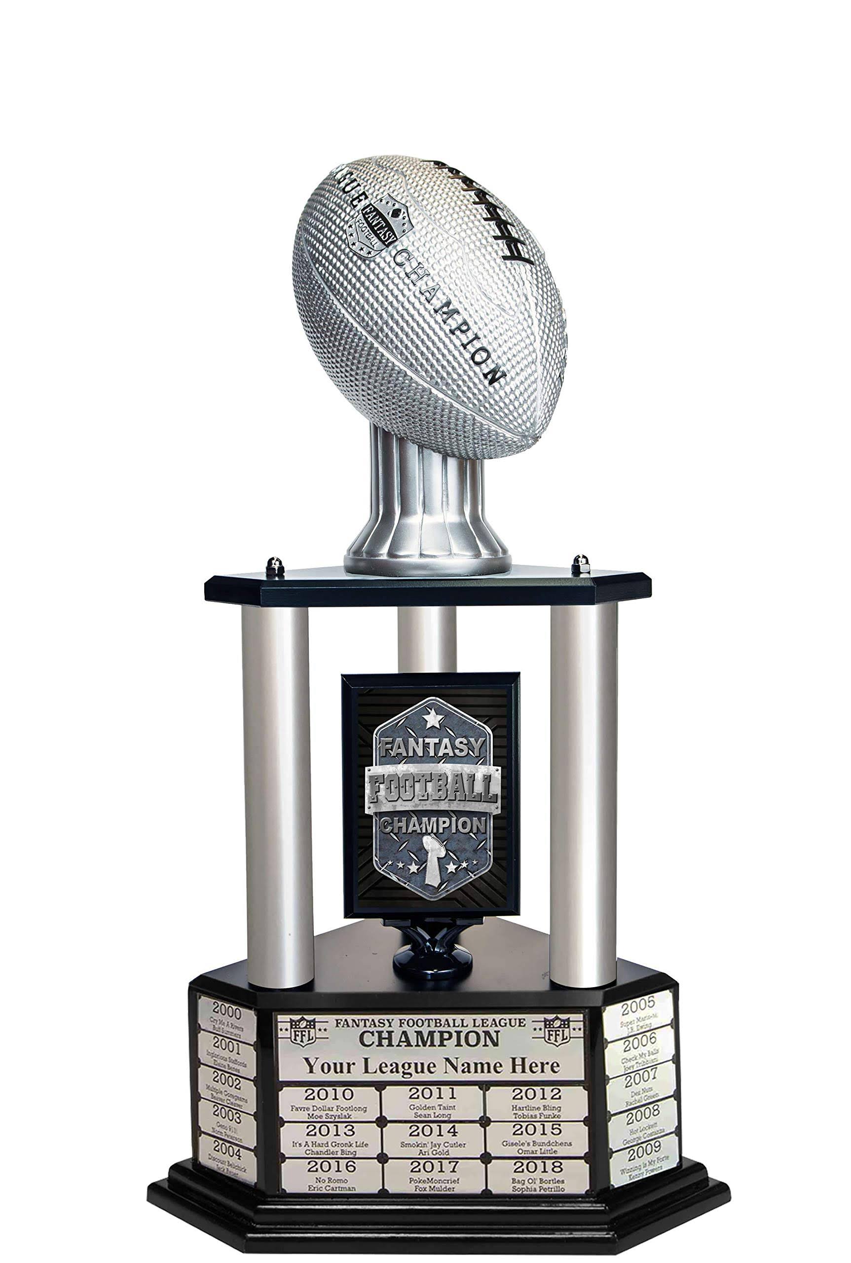 Trophysmack Perpetual Fantasy Football Trophy - Customizable Championship Trophy Award Winner | Free Engraving Up To 19 Years Past Winners, 26 Inch ZP_JY41KPYM Trophysmack Perpetual Fantasy Football Trophy - Customizable Championship Trophy Award Winner | Free Engraving Up To 19 Years Past Winners, 26 Inch ZP_JY41KPYM