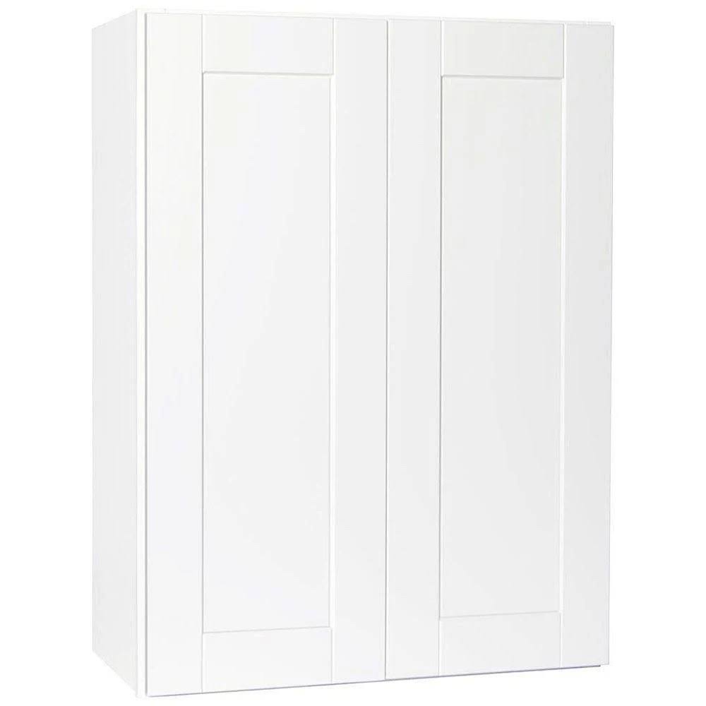 Hampton Bay Shaker Assembled 27x36x12 In. Wall Kitchen Cabinet In Satin White KI_JUGGEO7S