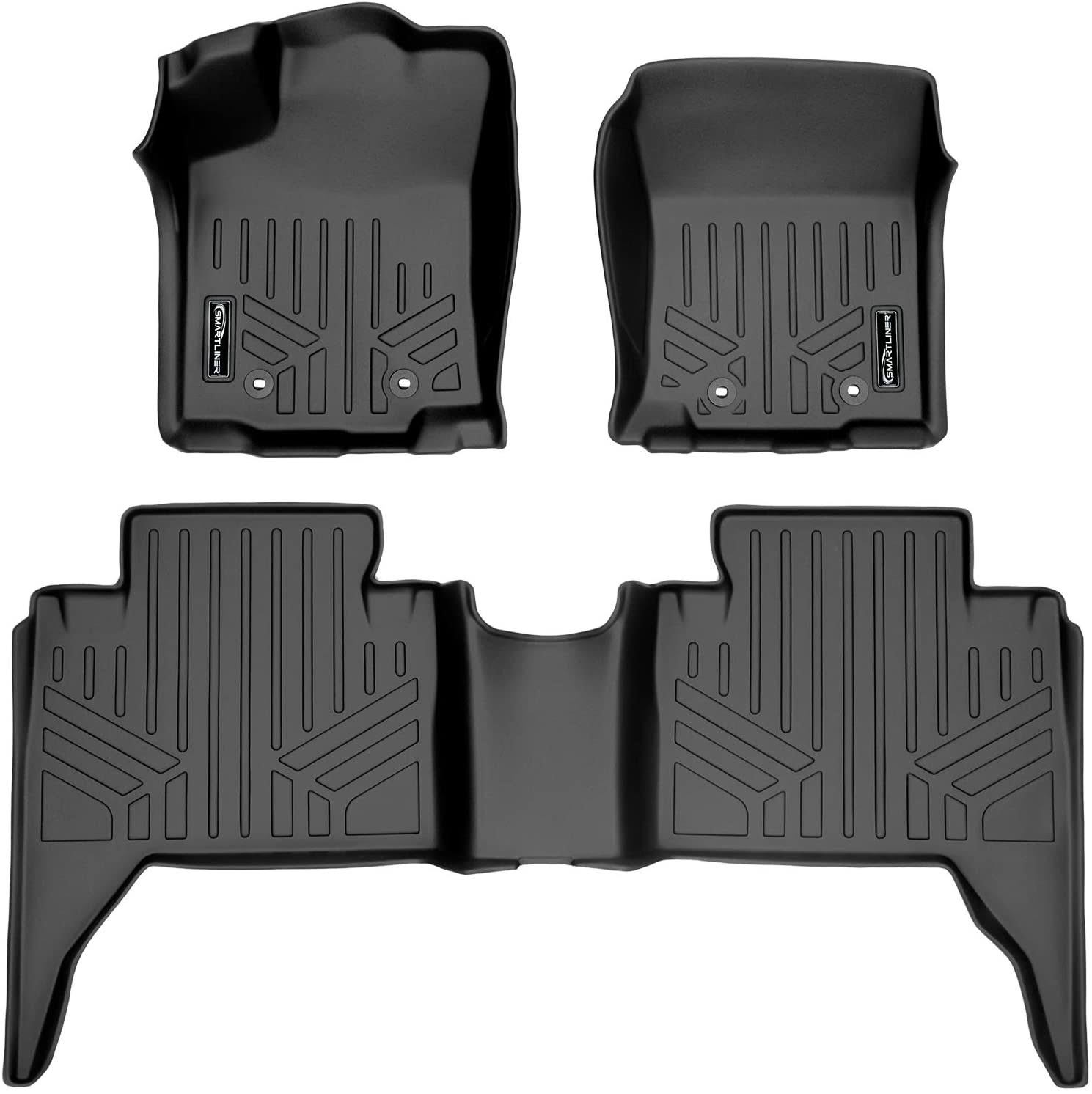 Maxliner Custom Fit Floor Mats 2 Row Liner Set Black For 2018-2019 Toyota Tacoma Double Cab LT_LPU1MD5Z
