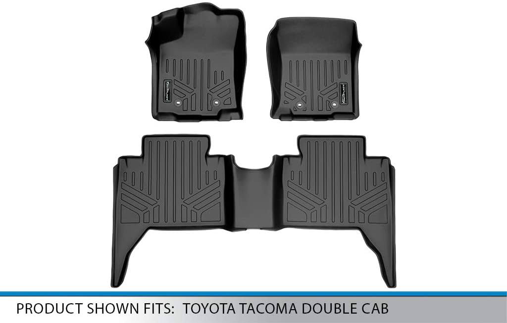 Maxliner Custom Fit Floor Mats 2 Row Liner Set Black For 2018-2019 Toyota Tacoma Double Cab LT_LPU1MD5Z