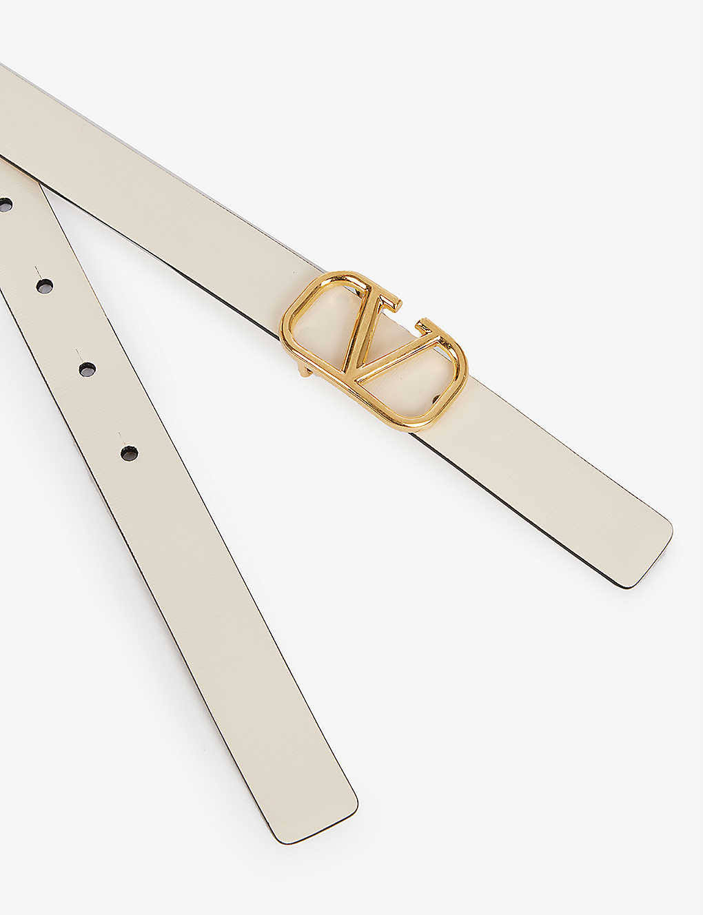 Valentino Garavani Women's Reversible Leather Vlogo Belt - Light Ivory - Size Medium PP_LSSWH51C Valentino Garavani Women's Reversible Leather Vlogo Belt - Light Ivory - Size Medium PP_LSSWH51C