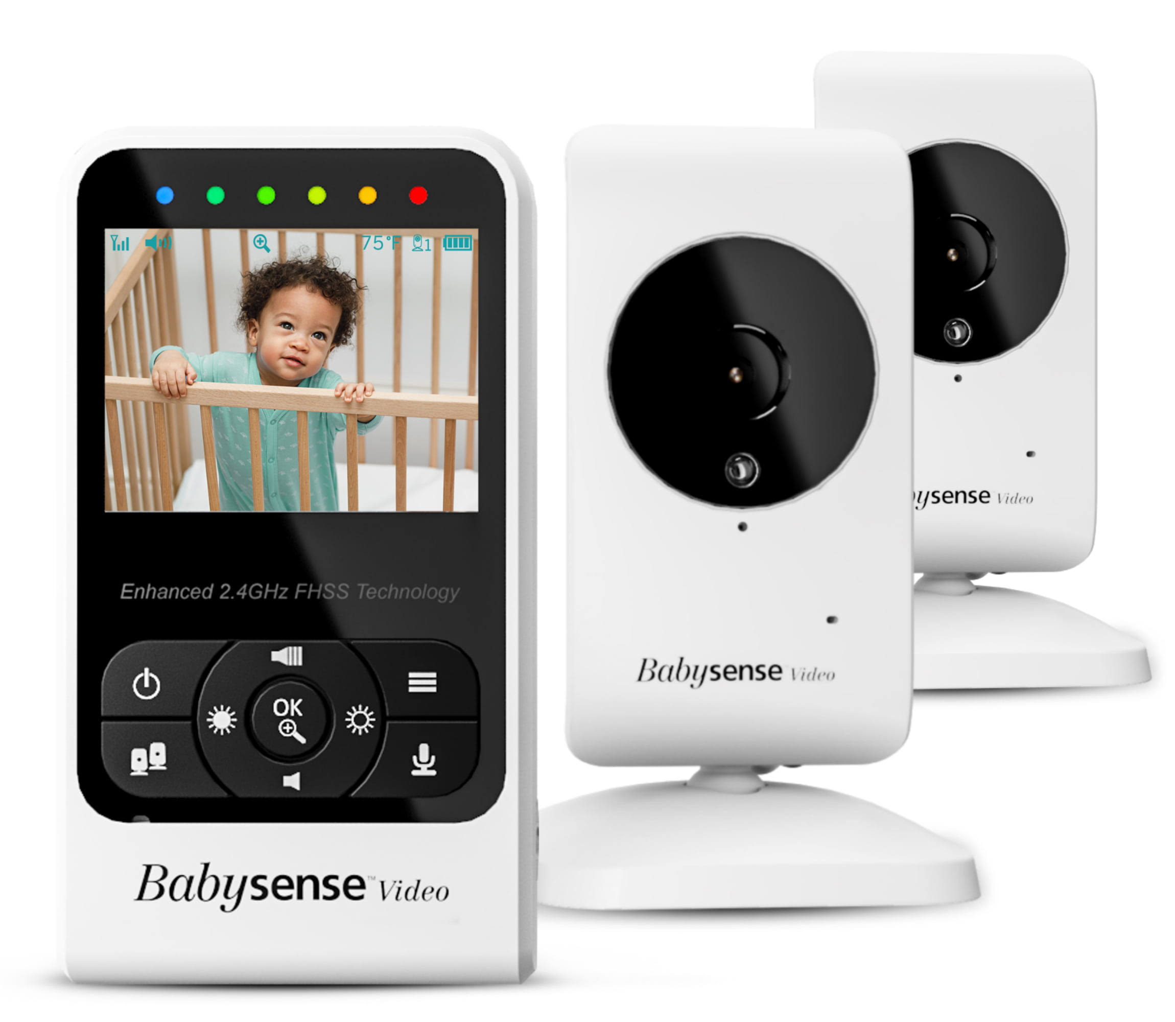 Babysense Video Baby Monitor With Two Cameras, Long Range, Room Temp, Night Vision & Light, Two Way Talk, Lullabies, Model EK_YJS5QMYU Babysense Video Baby Monitor With Two Cameras, Long Range, Room Temp, Night Vision & Light, Two Way Talk, Lullabies, Model EK_YJS5QMYU
