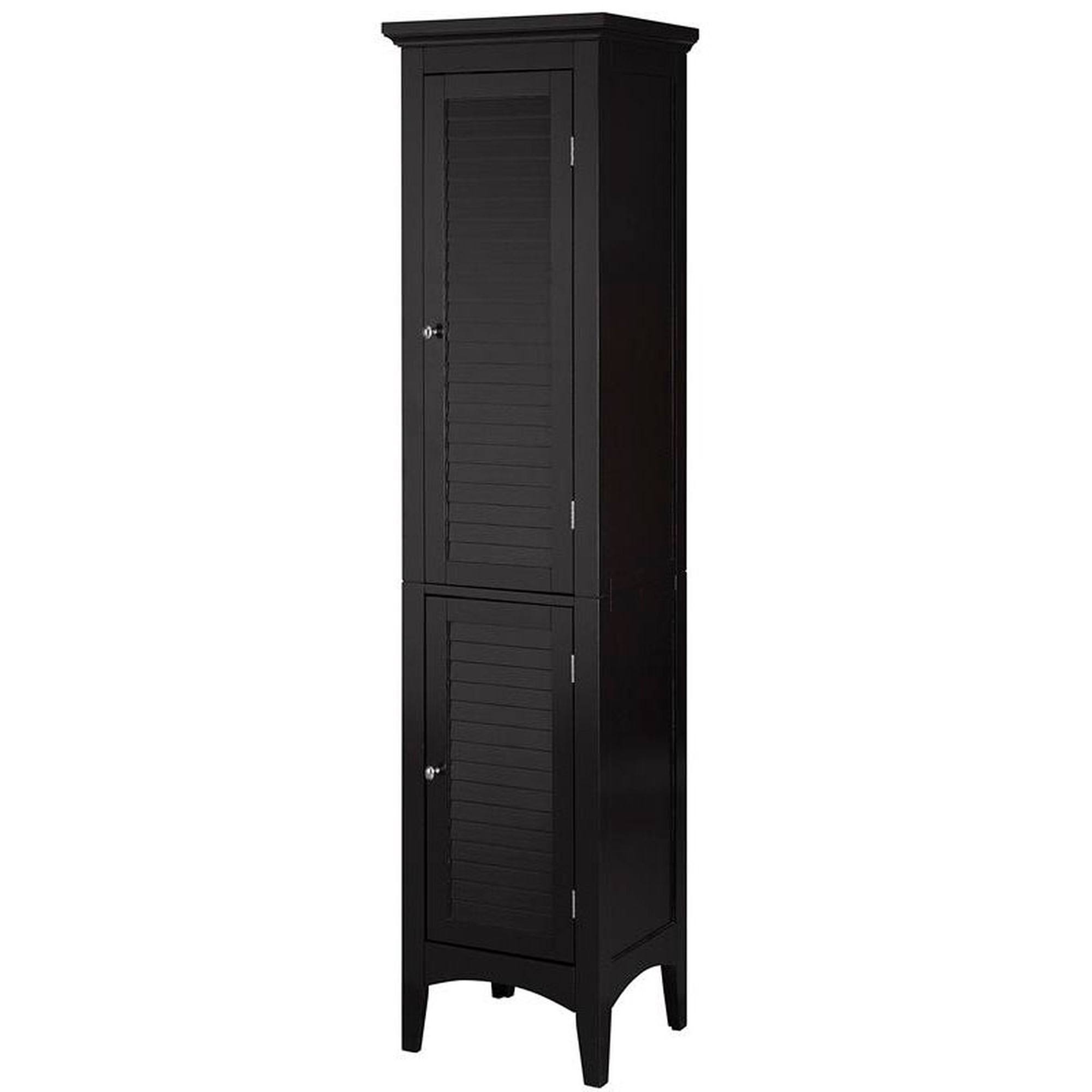 Elegant Home Fashions Elg-598 Slone Linen Tower With 2 Shutter Doors, Dark Espresso Q4_L5WFKX4A