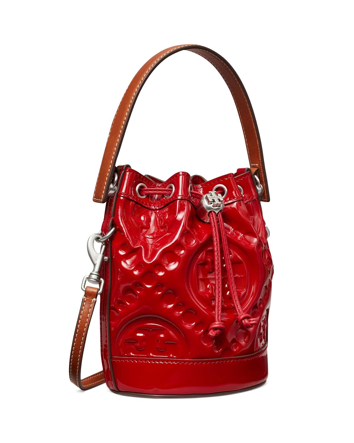 Tory Burch T Monogram Puffy Patent Leather Mini Bucket Bag In Tory Red CW_QZAVPT8J