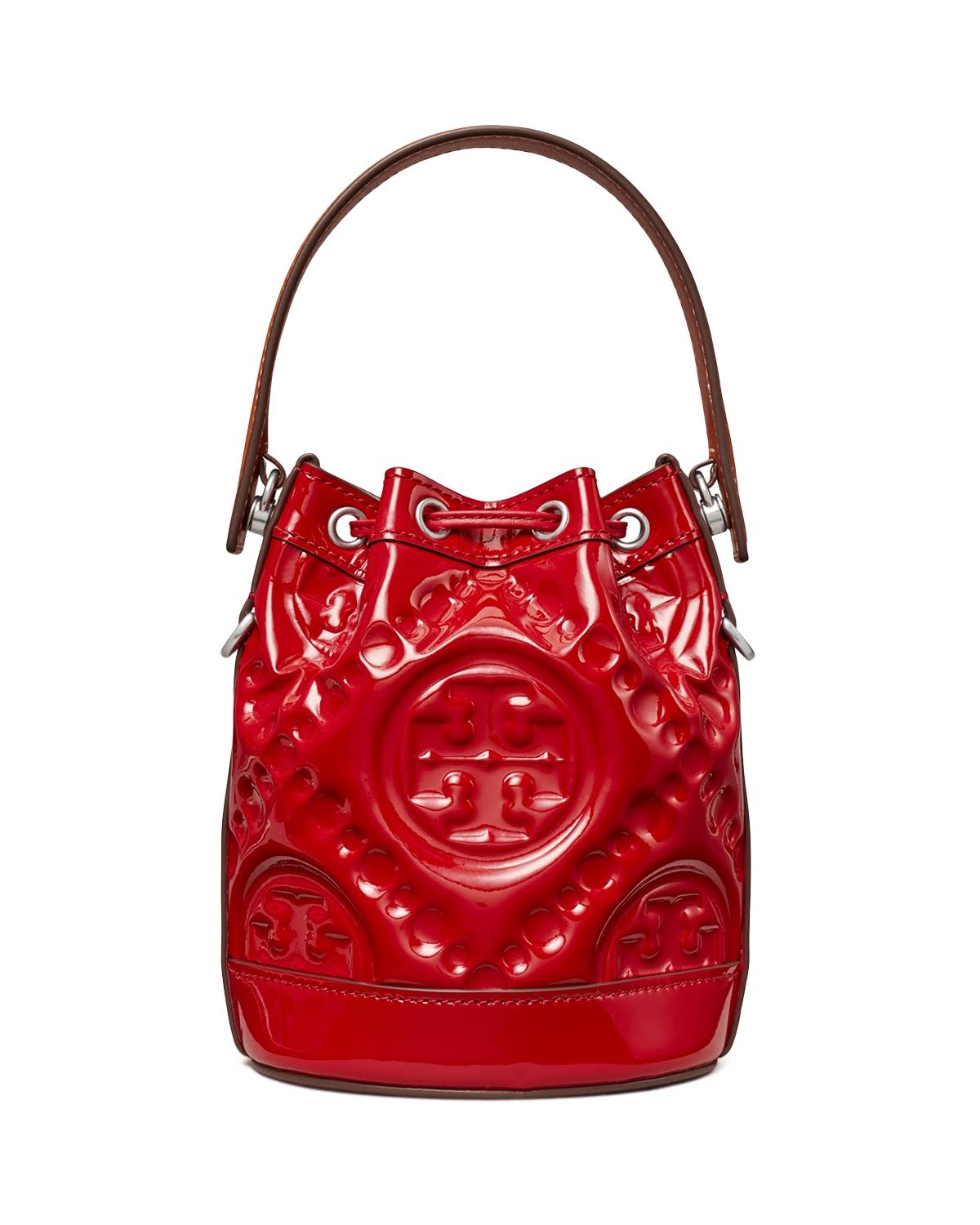 Tory Burch T Monogram Puffy Patent Leather Mini Bucket Bag In Tory Red CW_QZAVPT8J