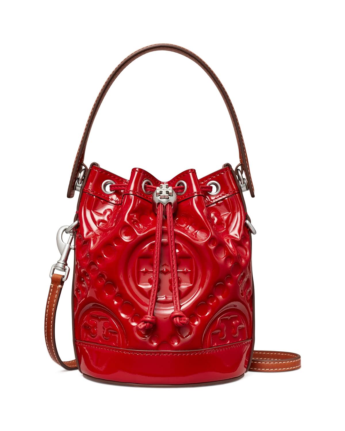 Tory Burch T Monogram Puffy Patent Leather Mini Bucket Bag In Tory Red CW_QZAVPT8J