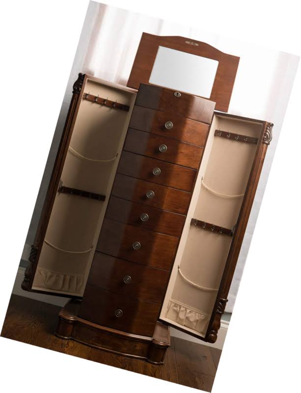 Hives And Honey Henry Iv Walnut Jewelry Armoire AL_HE7JOWN5 Hives And Honey Henry Iv Walnut Jewelry Armoire AL_HE7JOWN5