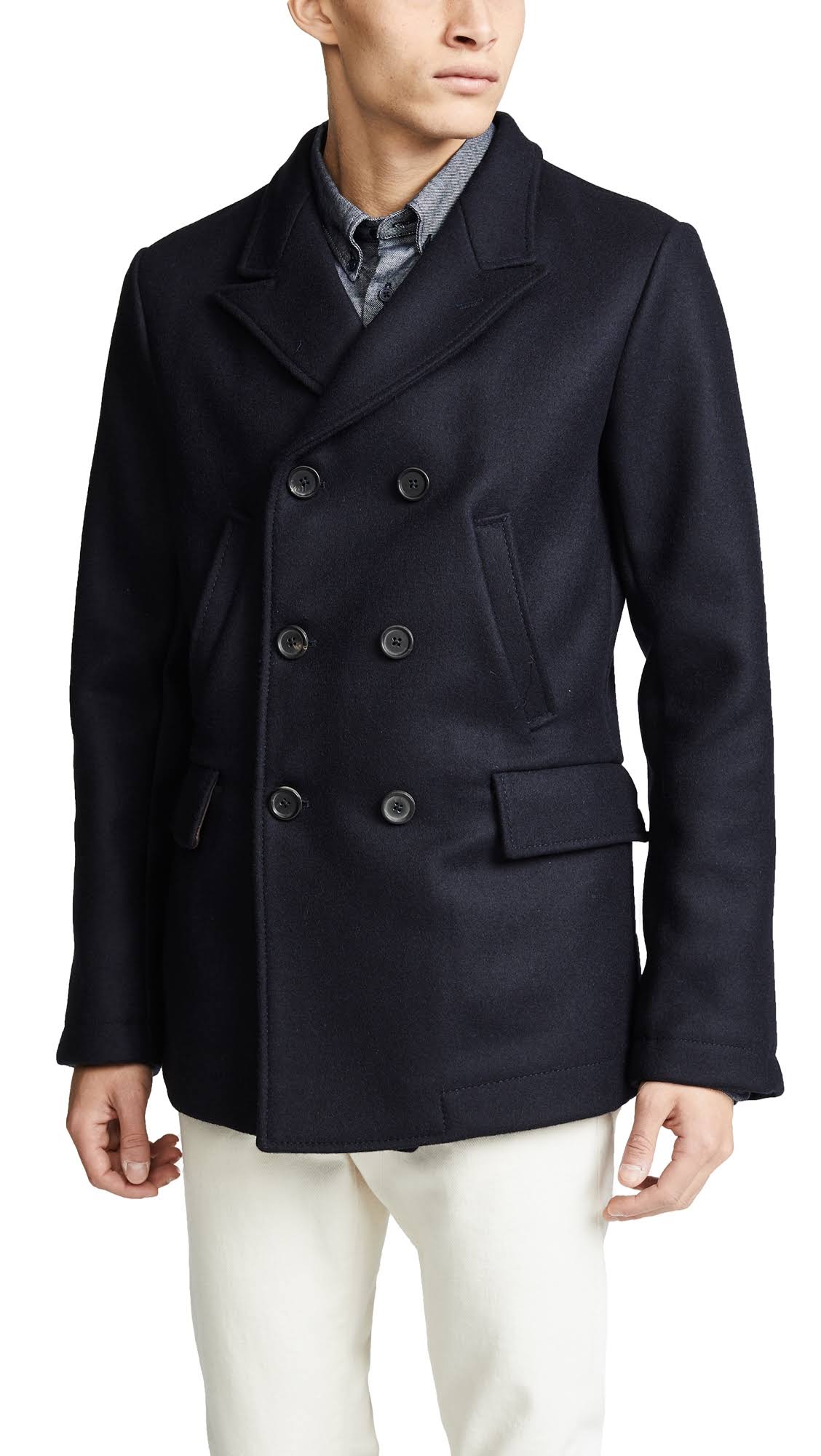 Billy Reid Bond Peacoat, Navy V9_MOMBLITG Billy Reid Bond Peacoat, Navy V9_MOMBLITG