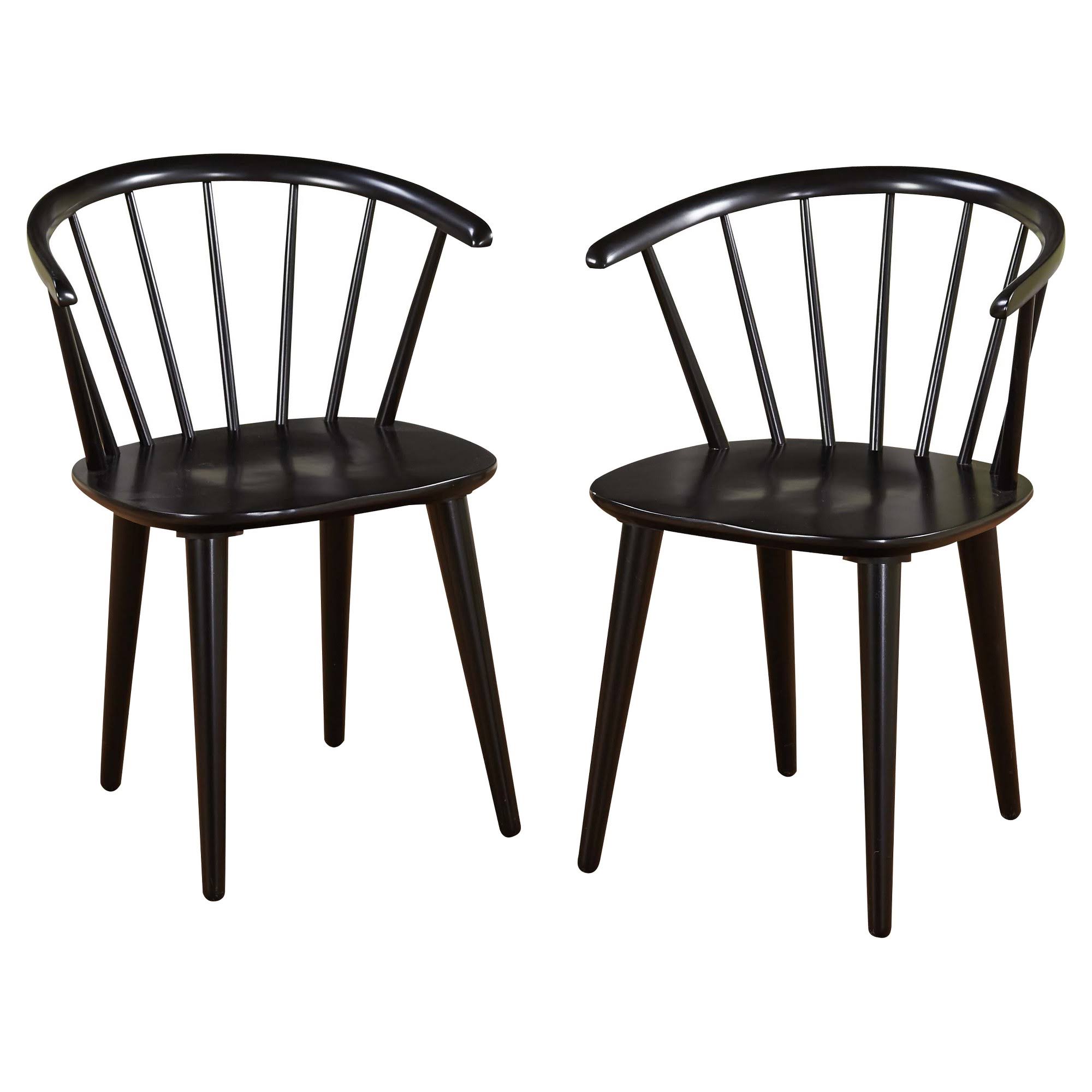 Simple Living Florence Modern Farmhouse Rubberwood Dining Chairs (Set Of 2) - Black XL_HIOZNG8N