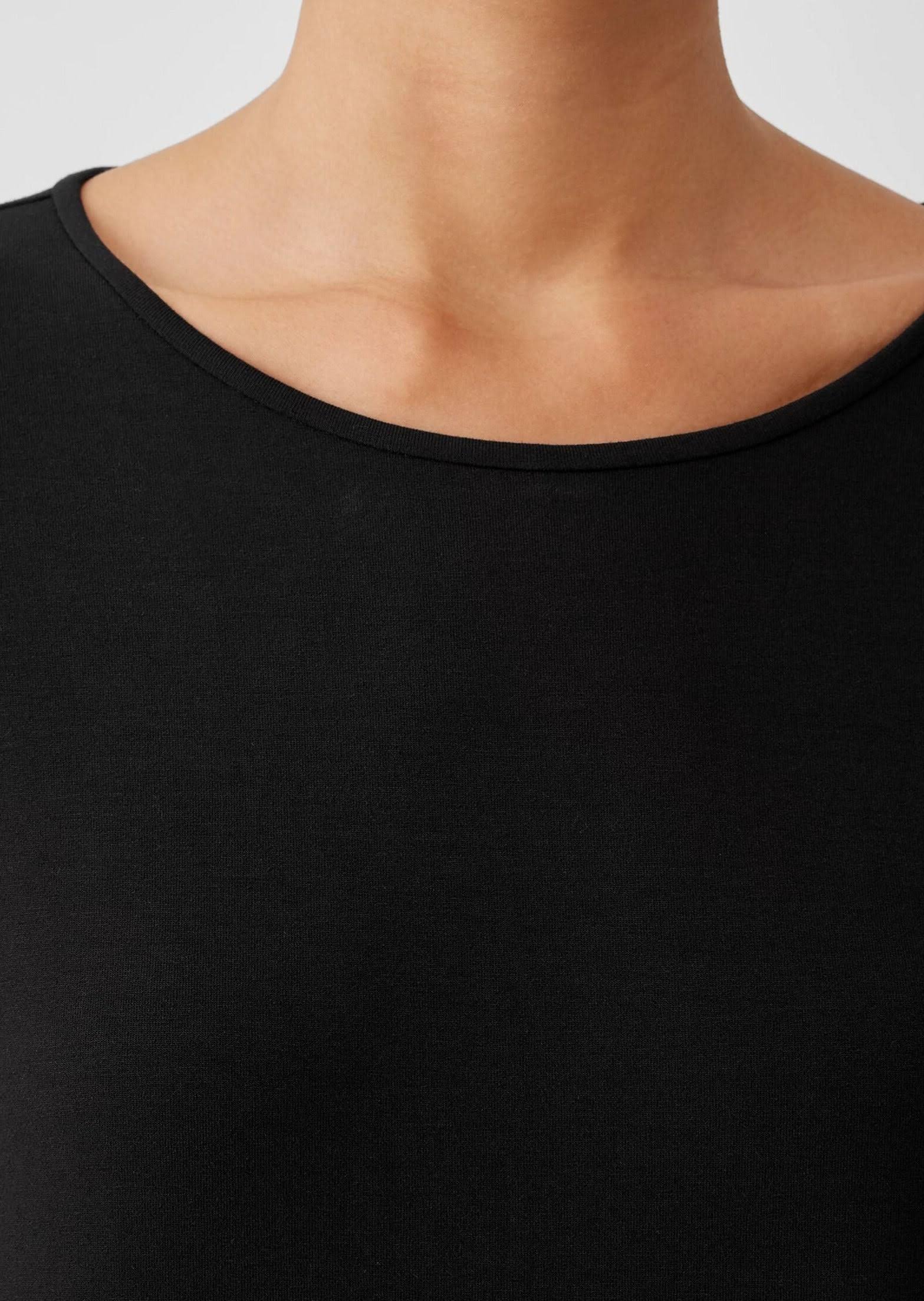 Eileen Fisher | Women's Stretch Jersey Knit Jewel Neck Dress | Black | Size: Medium Regular IX_EYVWAGX9 Eileen Fisher | Women's Stretch Jersey Knit Jewel Neck Dress | Black | Size: Medium Regular IX_EYVWAGX9