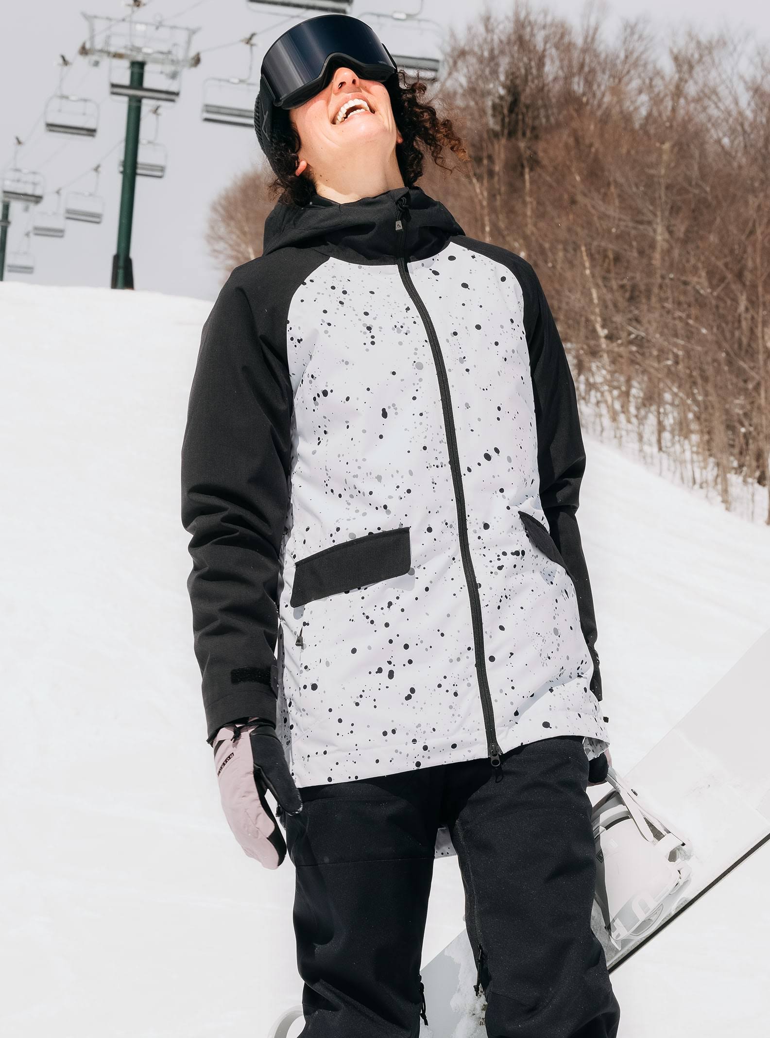 Burton Lalik Jacket Women's- Stout White Spatter/ True Black RU_ELTKMNYE Burton Lalik Jacket Women's- Stout White Spatter/ True Black RU_ELTKMNYE