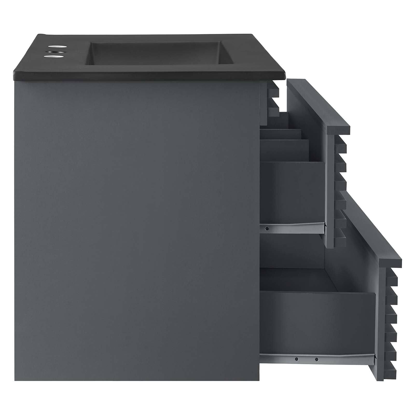 Modway Render 30 Wall-Mount Bathroom Vanity Walnut Black 5Y_XXCLGDIL