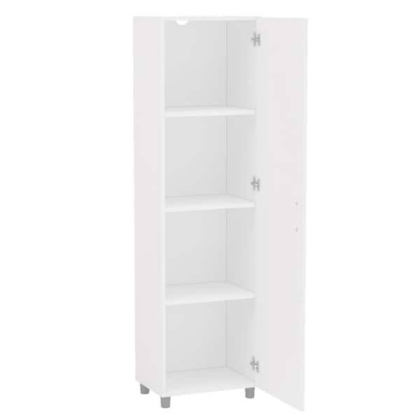 Beverly White Melamine Laminate Storage Cabinet With 4-Shelves 0Y_6KVFHS7J Beverly White Melamine Laminate Storage Cabinet With 4-Shelves 0Y_6KVFHS7J