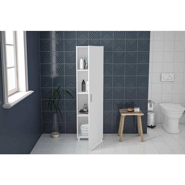 Beverly White Melamine Laminate Storage Cabinet With 4-Shelves 0Y_6KVFHS7J Beverly White Melamine Laminate Storage Cabinet With 4-Shelves 0Y_6KVFHS7J