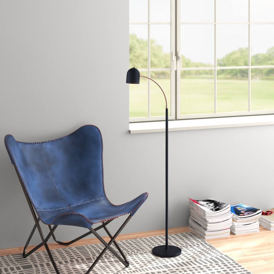 Beacsfield 51 Reading Floor Lamp Ebern Designs Base Finish: Gold 7K_ZNIZ4S8L