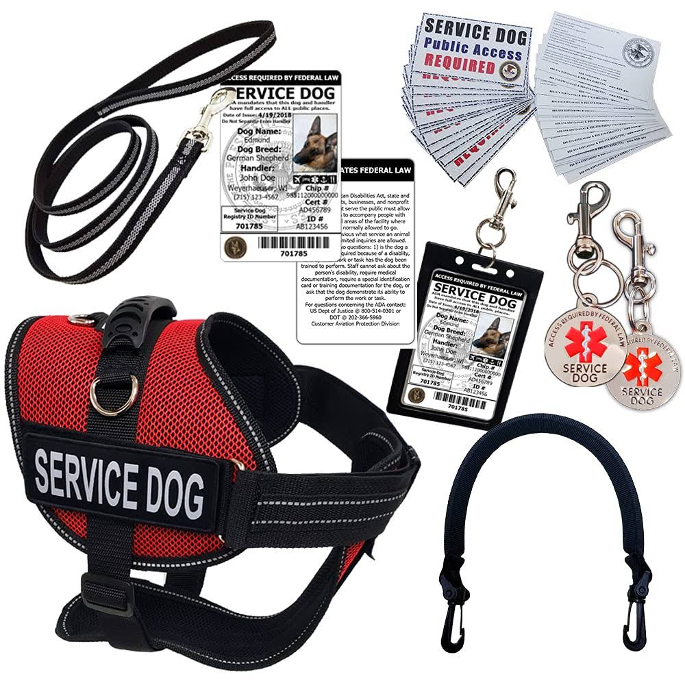 Activedogs.Com Activedogs Service Dog Kit Air-Tech Mesh Service Dog Vest Harness + Free Registered Service Dog Id + Clip-On Bridge Handle + Ada L1_87UWK51A Activedogs.Com Activedogs Service Dog Kit Air-Tech Mesh Service Dog Vest Harness + Free Registered Service Dog Id + Clip-On Bridge Handle + Ada L1_87UWK51A