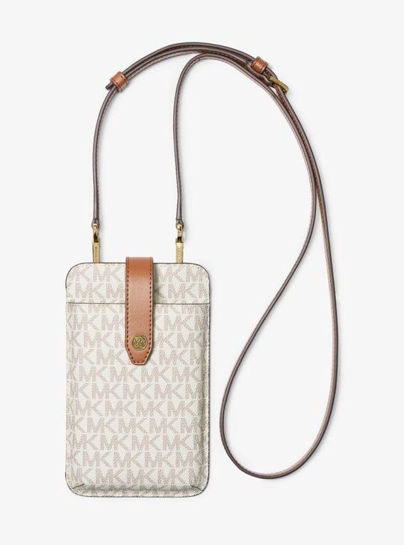 Michael Kors Logo Smartphone Crossbody Bag In Natural - One Size OC_E2KIJGX8