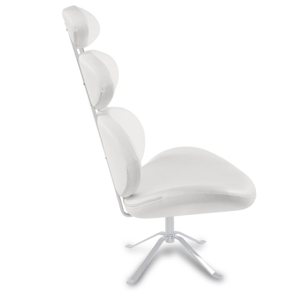 Zuri Furniture Pebble Modern Swivel Occasional Chair - White BJ_GVME8PKA