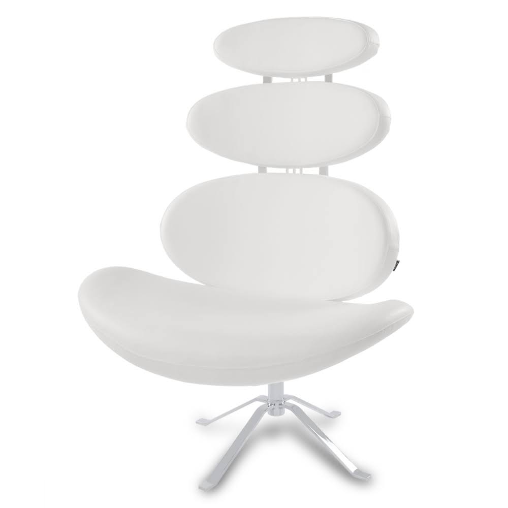 Zuri Furniture Pebble Modern Swivel Occasional Chair - White BJ_GVME8PKA