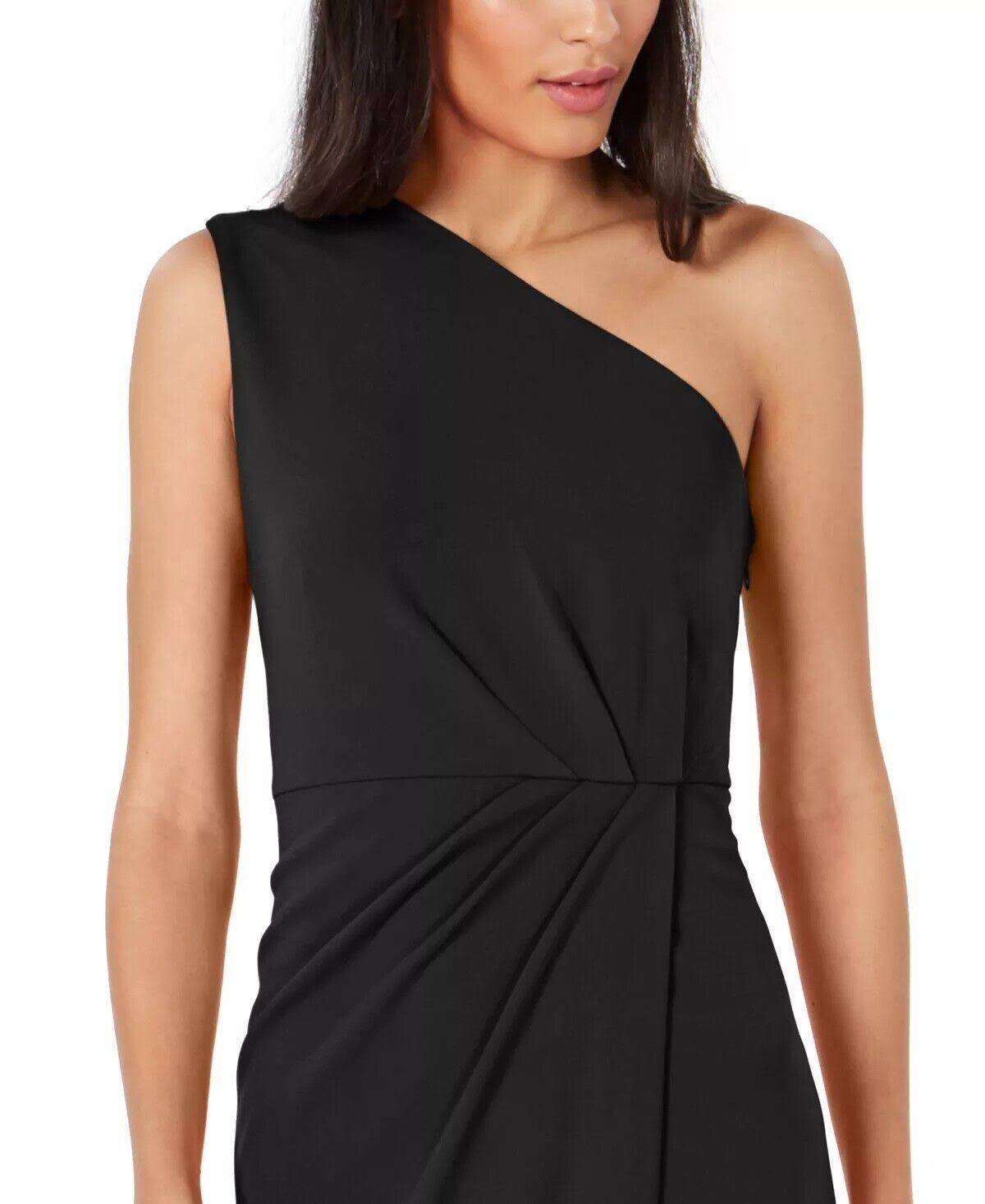 Calvin Klein Draped One-Shoulder Gown - Black - Size 2 8Z_PPHF28DS