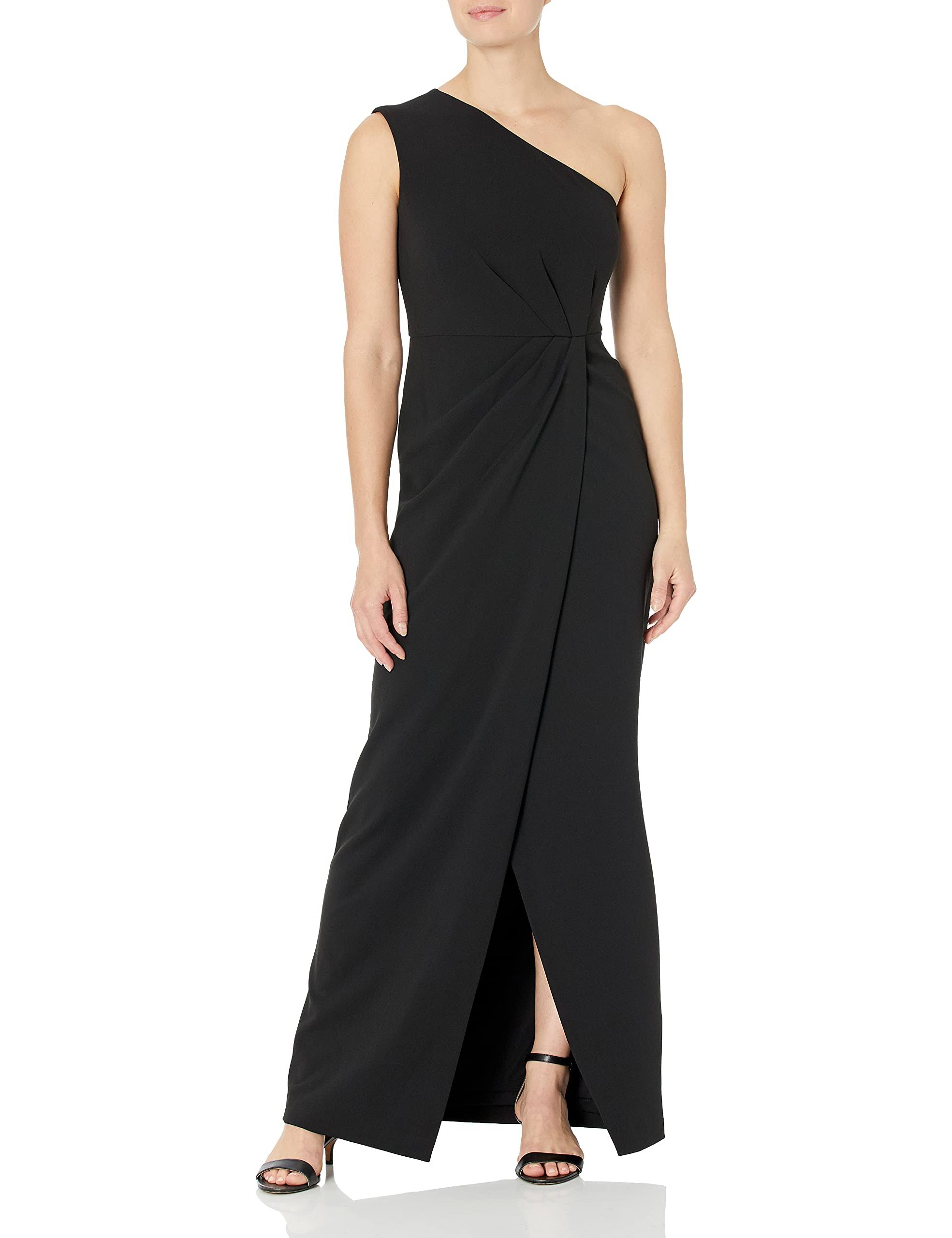 Calvin Klein Draped One-Shoulder Gown - Black - Size 2 8Z_PPHF28DS