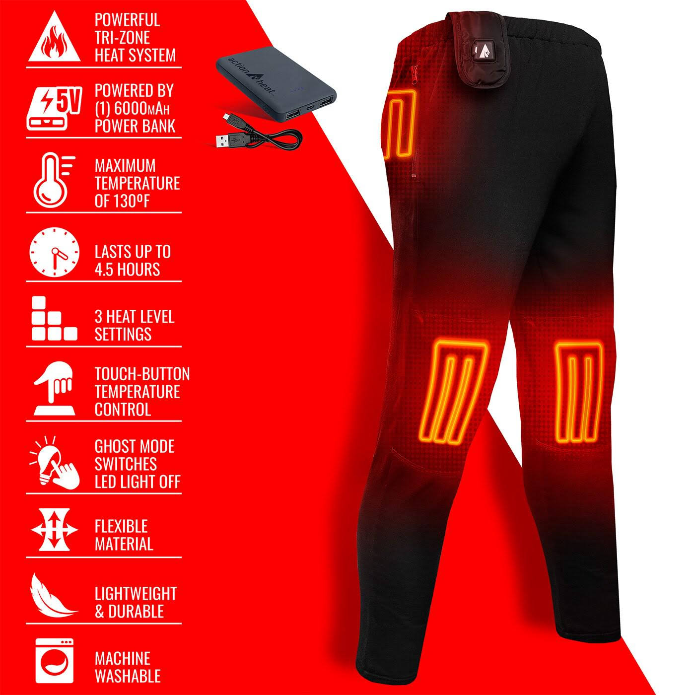 Actionheat Men's 5v Battery Heated Base Layer Pants, Black, Xl SA_X1HKFVHP Actionheat Men's 5v Battery Heated Base Layer Pants, Black, Xl SA_X1HKFVHP