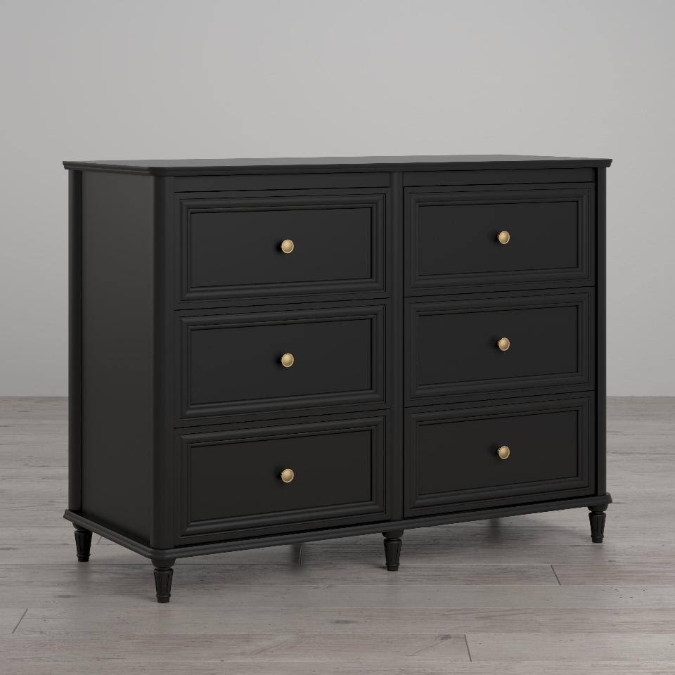 Little Seeds Piper 6-Drawer Double Dresser, Black Y0_RXFNKQIX