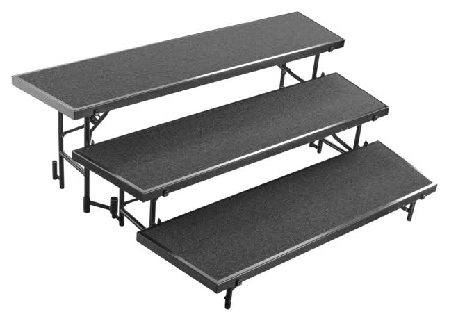 National Public Seating Tapered Standing Carpet Deck 3 Level Riser, 18 ZK_TEIHXKCD