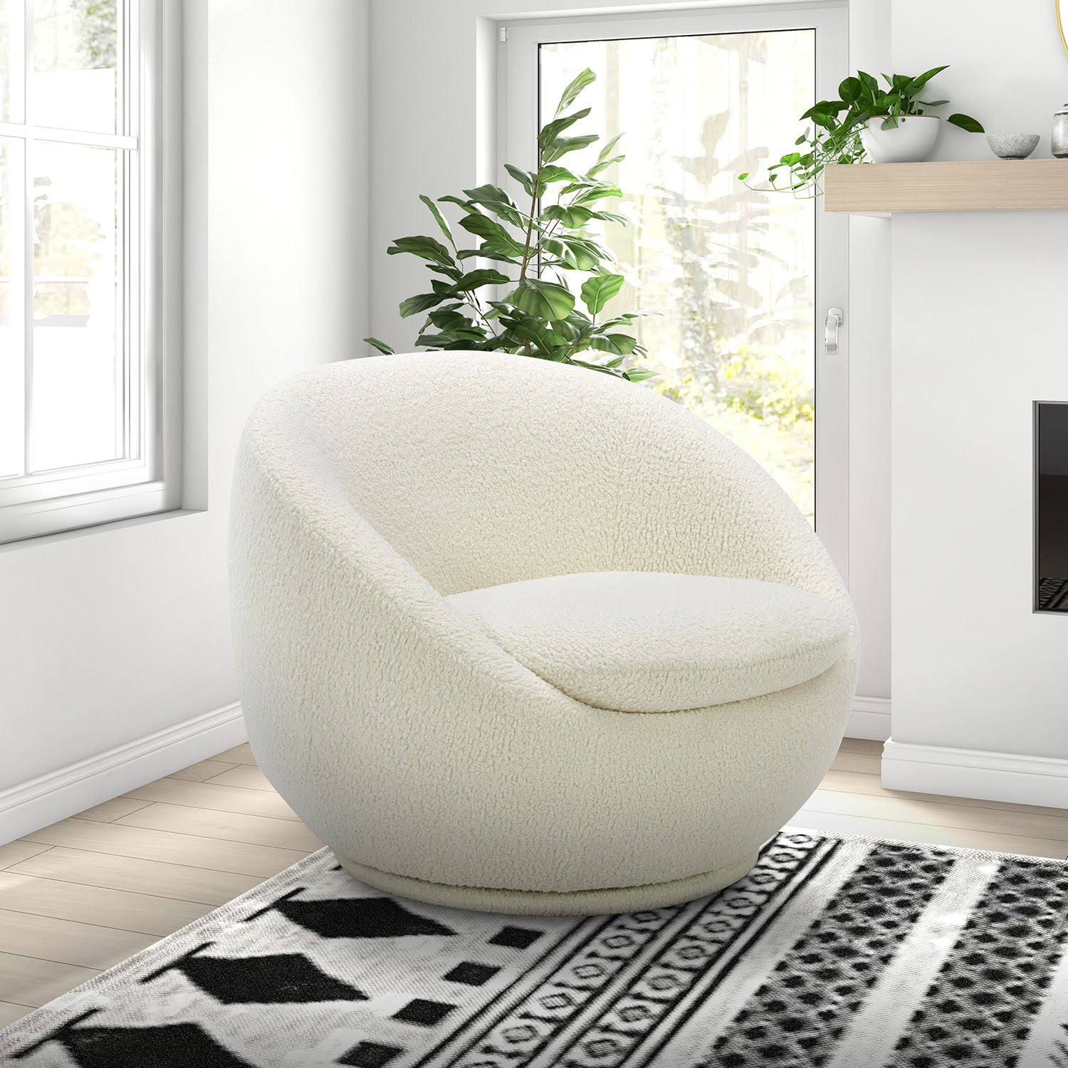Better Homes & Gardens Mira Swivel Chair, Cream JI_QV0UHFCK