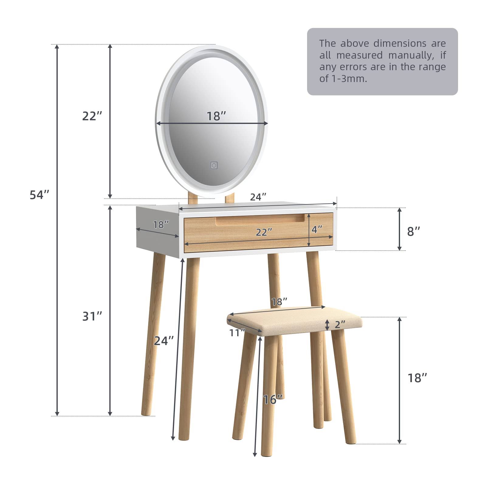 Yourlite Makeup Vanity Table Set With 3 Modes Adjustable Lighted Mirro HW_PV4H1MXG