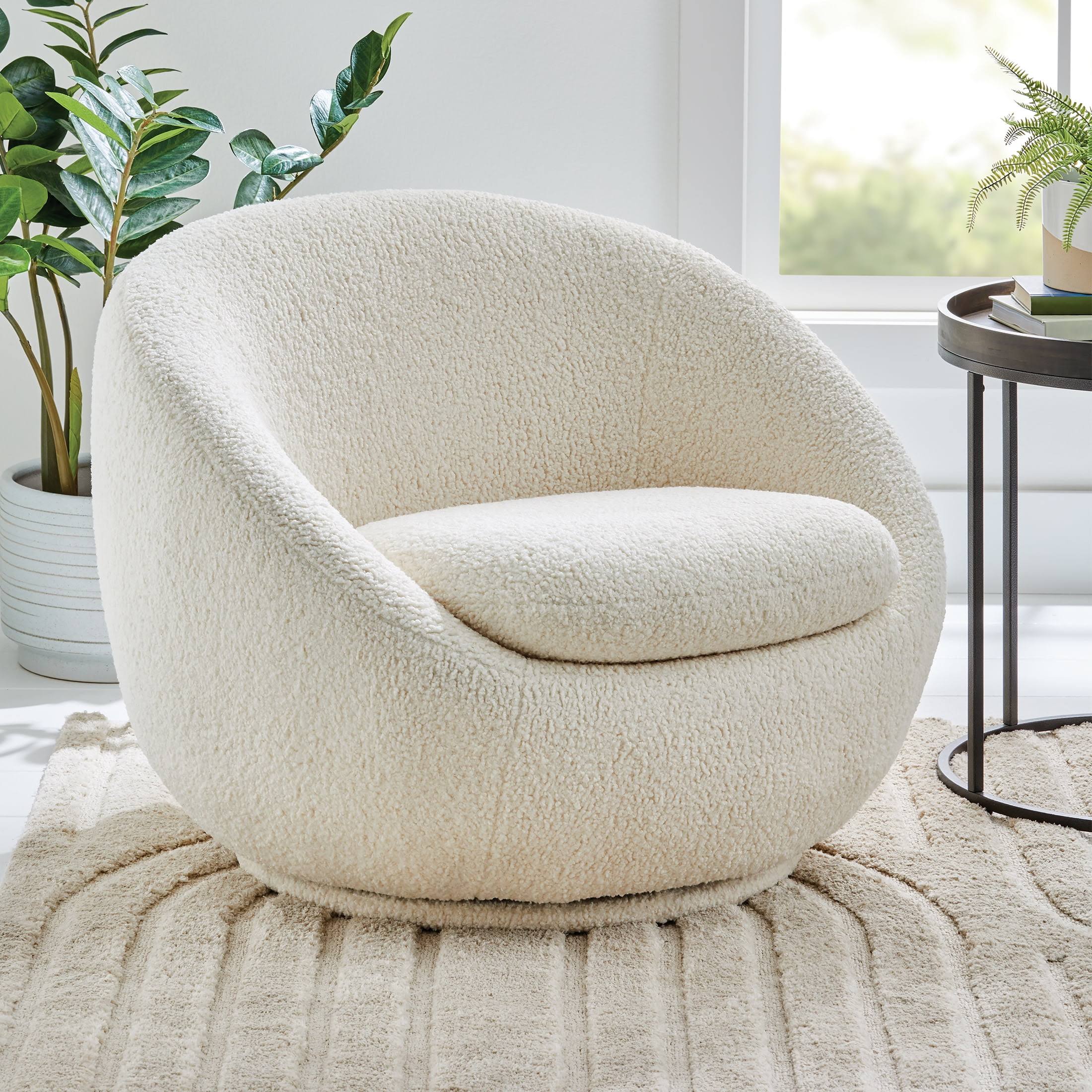 Better Homes & Gardens Mira Swivel Chair, Cream JI_QV0UHFCK