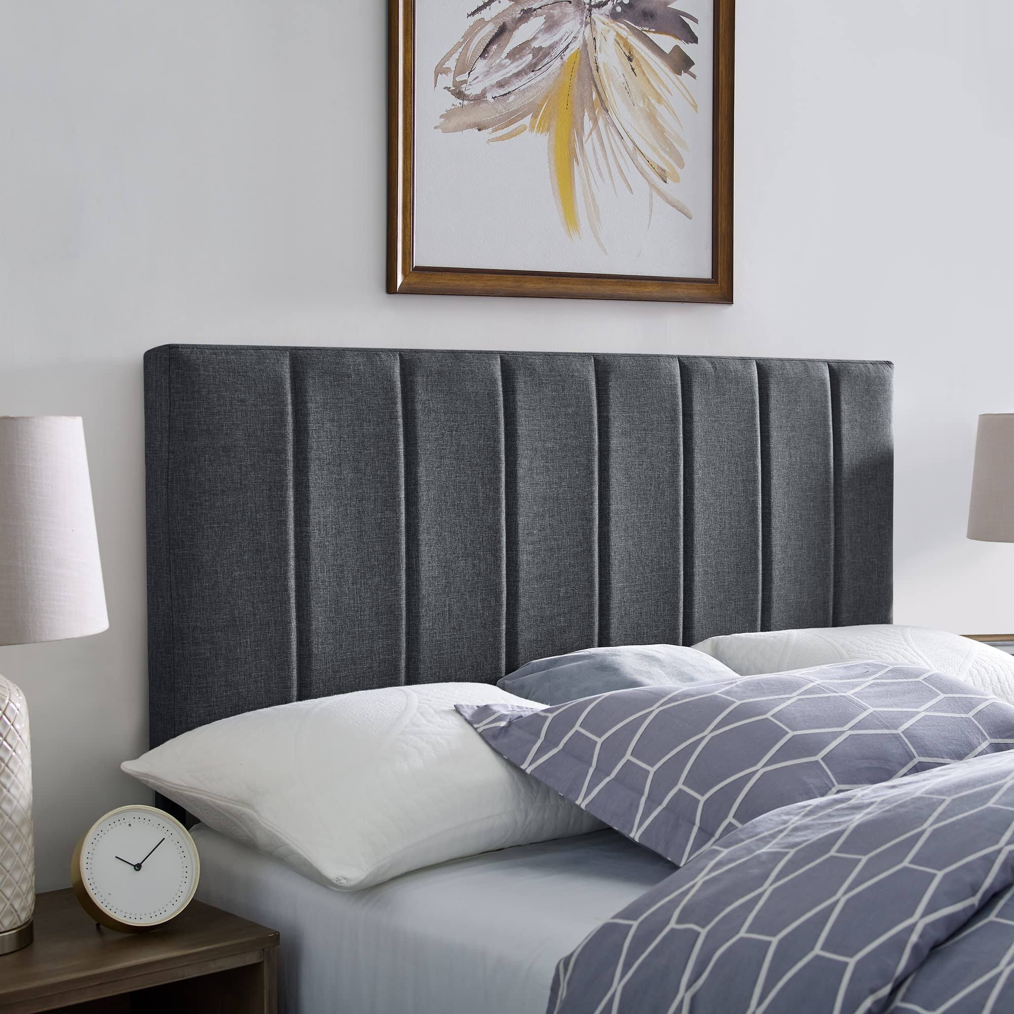 Sienna Upholstered Panel Headboard Classic Brands Upholstery: Dark Gray, Size: King UE_7ZFKD4CJ Sienna Upholstered Panel Headboard Classic Brands Upholstery: Dark Gray, Size: King UE_7ZFKD4CJ
