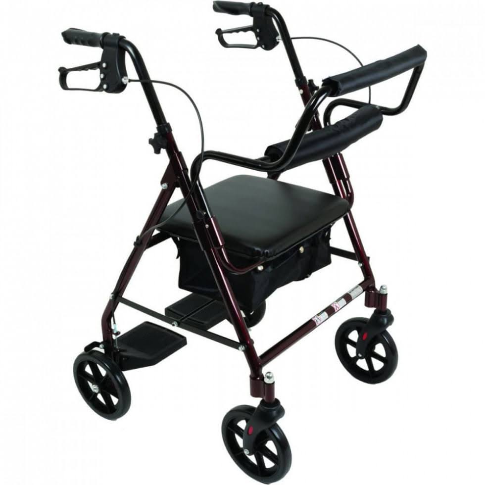 Probasics Aluminum Transport Rollator With 8-Inch Wheels Blue DW_CJXSBNUN