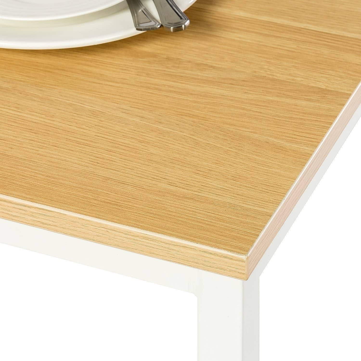 Zinus Louis Modern Studio Collection Soho Dining Table With Two Benches / 3 Piece Set, White BR_MFZTFHCG