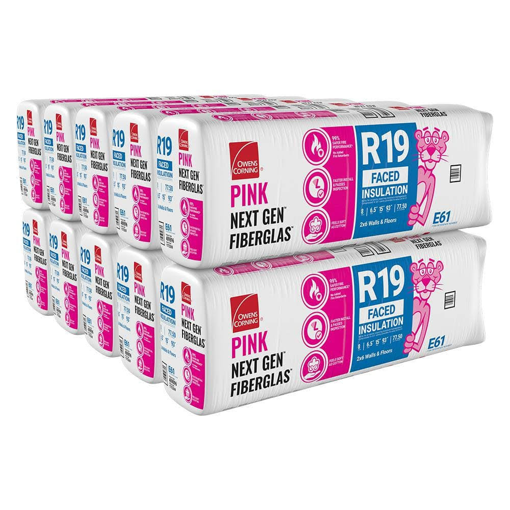 Owens Corning R-19 Pink Metal Framed Kraft Faced Fiberglass Insulation Batt 16 In. X 96 In. (10-Bags) 187985 EO_XZ8ROQQJ Owens Corning R-19 Pink Metal Framed Kraft Faced Fiberglass Insulation Batt 16 In. X 96 In. (10-Bags) 187985 EO_XZ8ROQQJ