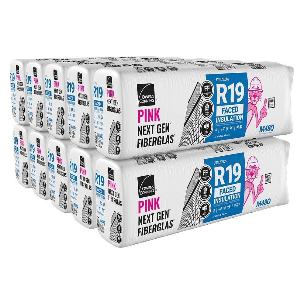 Owens Corning R-19 Pink Metal Framed Kraft Faced Fiberglass Insulation Batt 16 In. X 96 In. (10-Bags) 187985 EO_XZ8ROQQJ Owens Corning R-19 Pink Metal Framed Kraft Faced Fiberglass Insulation Batt 16 In. X 96 In. (10-Bags) 187985 EO_XZ8ROQQJ
