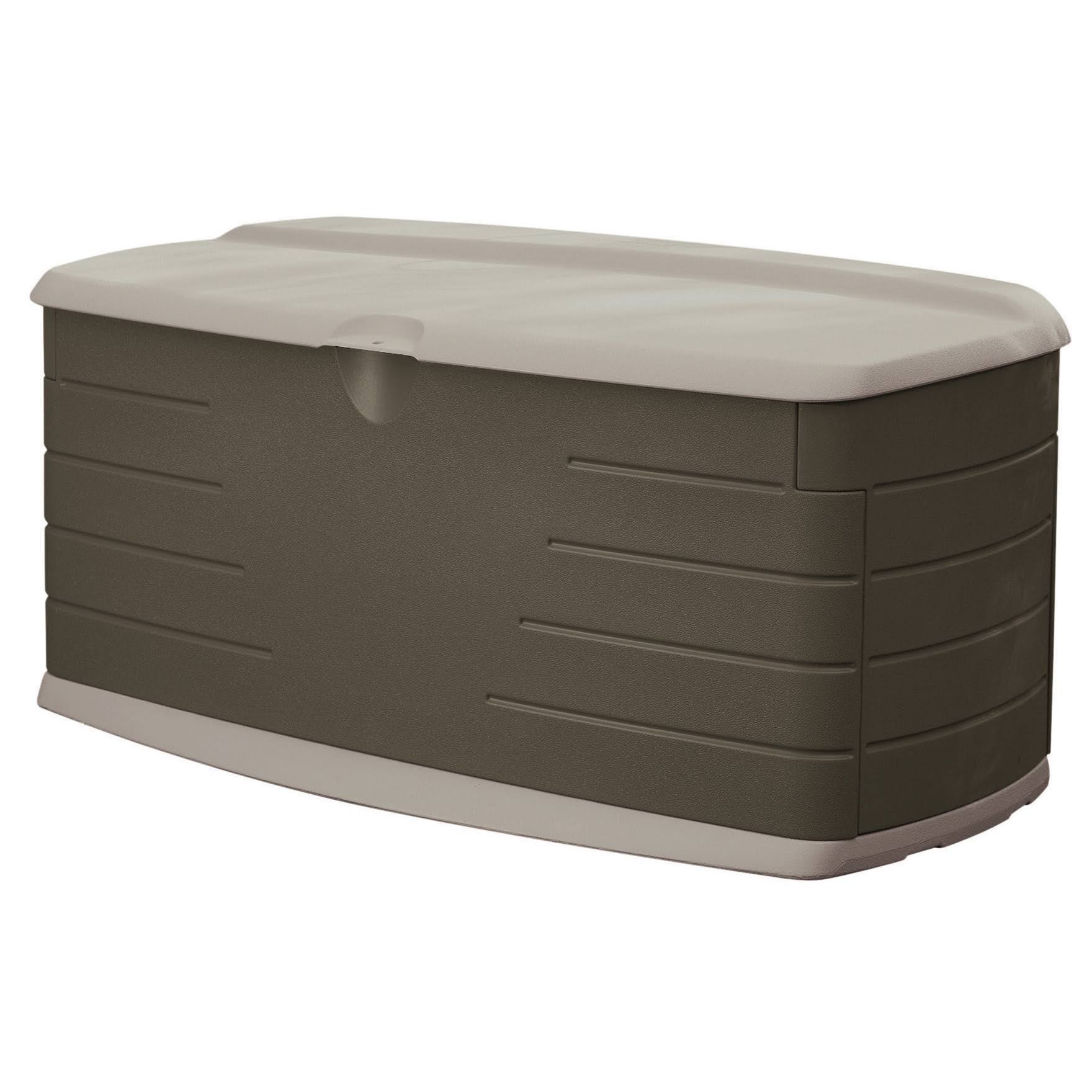 Rubbermaid Medium Resin Weather Resistant Outdoor Storage Deck Box 72.6 Gal. Putty/Canteen Brown For Garden/Backyard/Home/Pool HW_DT27GWRJ Rubbermaid Medium Resin Weather Resistant Outdoor Storage Deck Box 72.6 Gal. Putty/Canteen Brown For Garden/Backyard/Home/Pool HW_DT27GWRJ