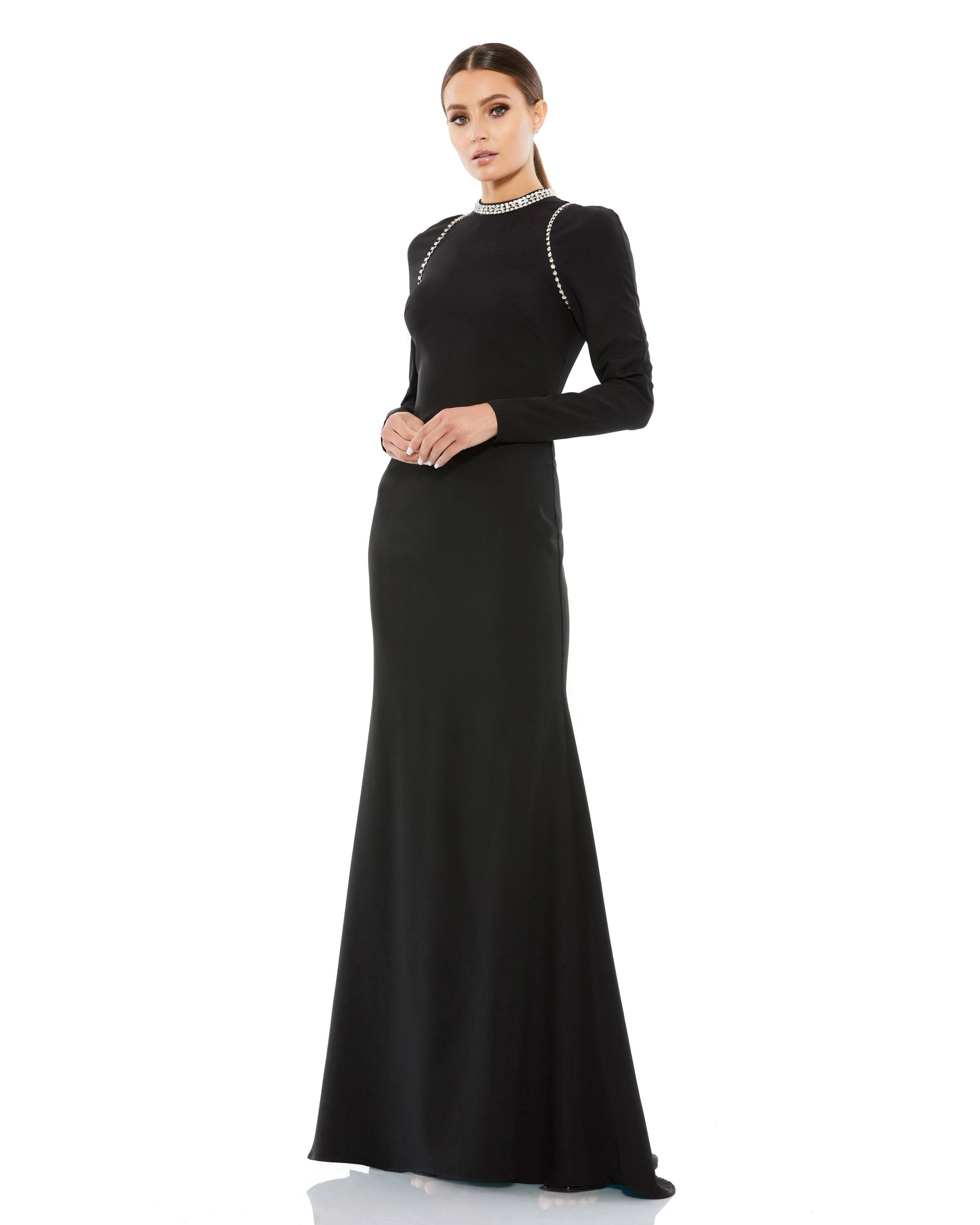 Ieena For Mac Duggal Women's Long Sleeve Gown In Black OJ_QKXRT4J4