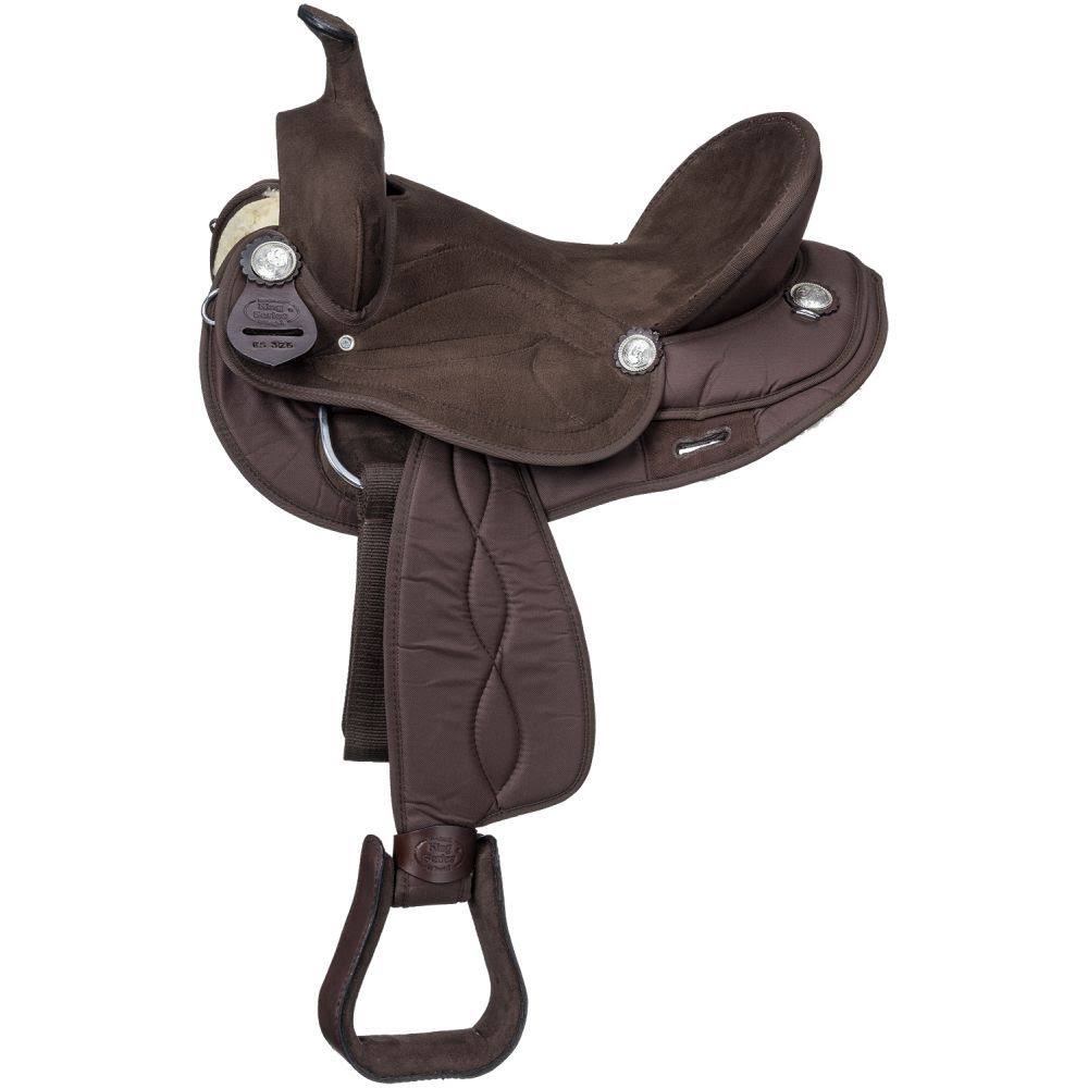 King Series Suede Seat Synthetic Trail Saddle Brown/Brown / 14 YM_JGSXLLEY
