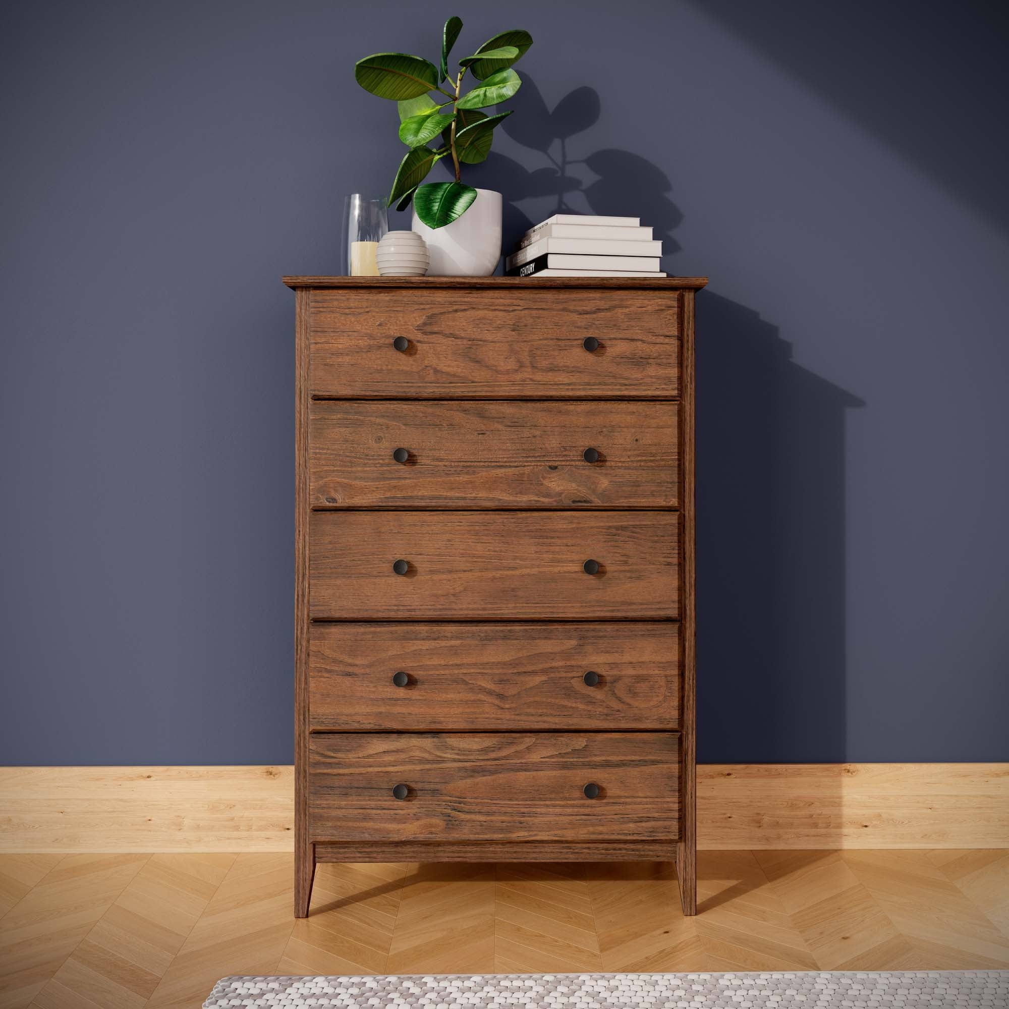 Grain Wood Furniture Greenport 5-Drawer Chest, Brushed Walnut AC_IPVPSSIR Grain Wood Furniture Greenport 5-Drawer Chest, Brushed Walnut AC_IPVPSSIR