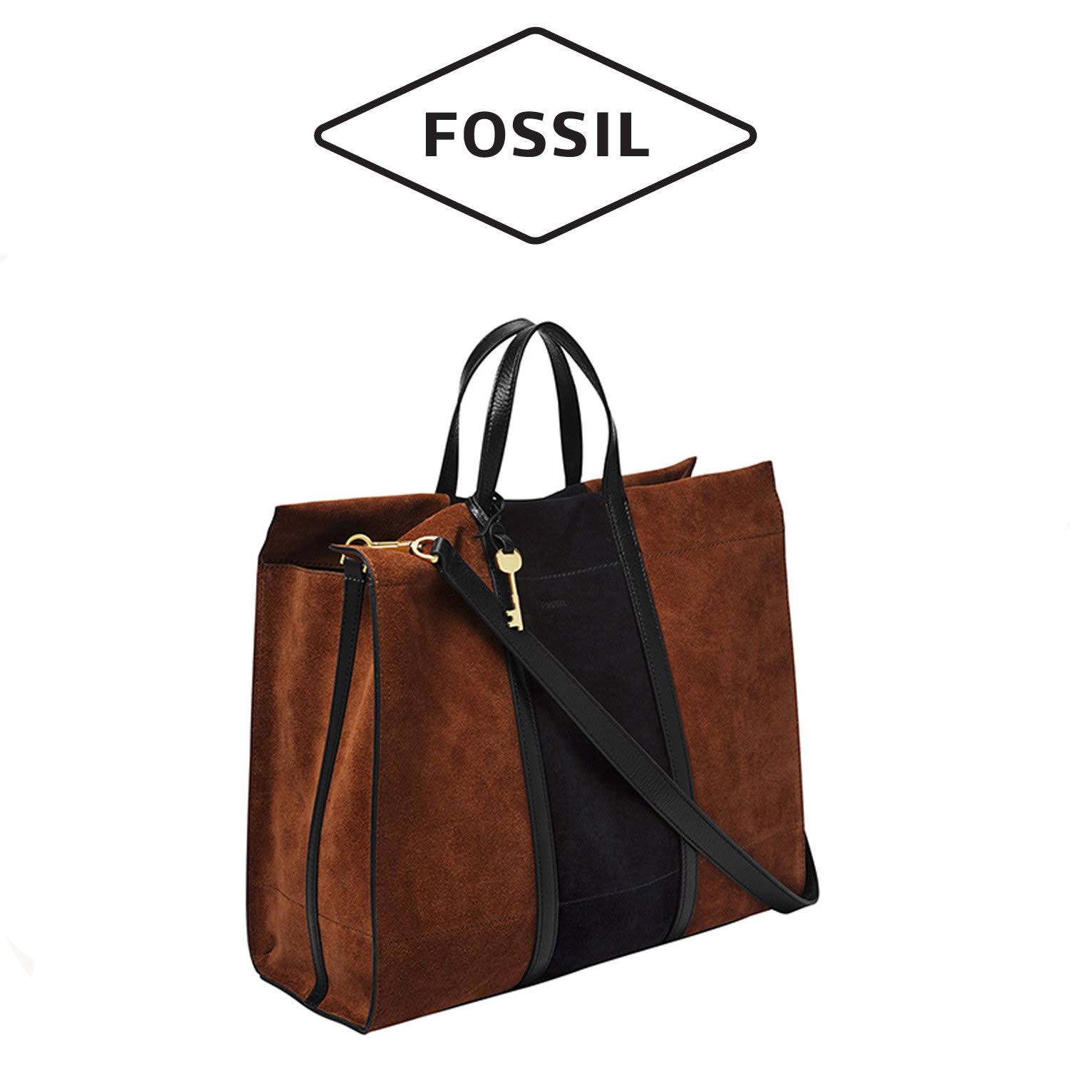 Fossil Carmen Tote - Black/Brown Suede 55_8IW32EHB Fossil Carmen Tote - Black/Brown Suede 55_8IW32EHB