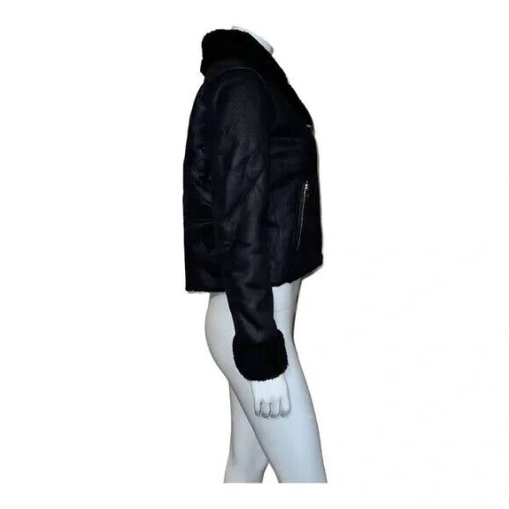 Sebby Junior's Faux Shearling Moto Coat Black Size Small BD_S1VEGVUT Sebby Junior's Faux Shearling Moto Coat Black Size Small BD_S1VEGVUT