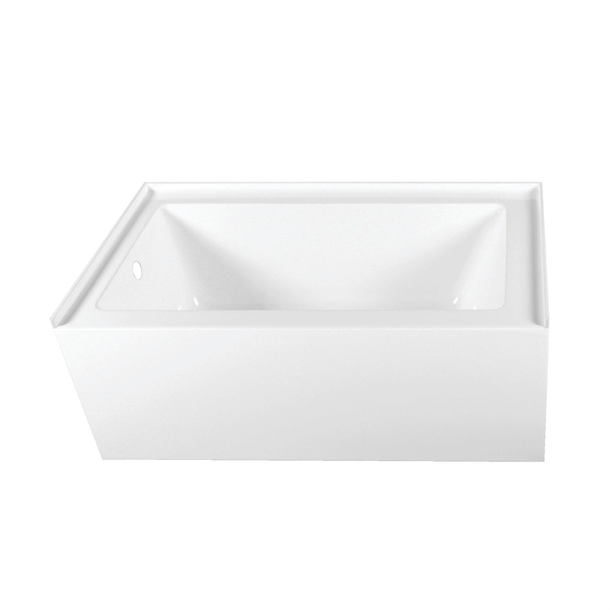 Aqua Eden 60-Inch Acrylic Alcove Tub With Left Hand Drain Hole White - Kingston Brass - Vtap603222l 2B_D8TGQ27K Aqua Eden 60-Inch Acrylic Alcove Tub With Left Hand Drain Hole White - Kingston Brass - Vtap603222l 2B_D8TGQ27K