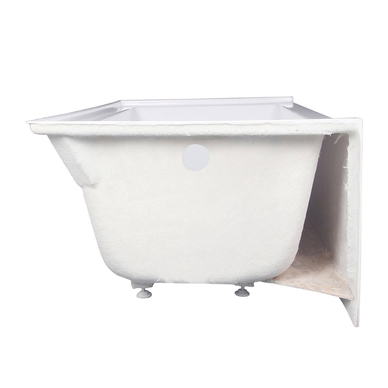Aqua Eden 60-Inch Acrylic Alcove Tub With Left Hand Drain Hole White - Kingston Brass - Vtap603222l 2B_D8TGQ27K
