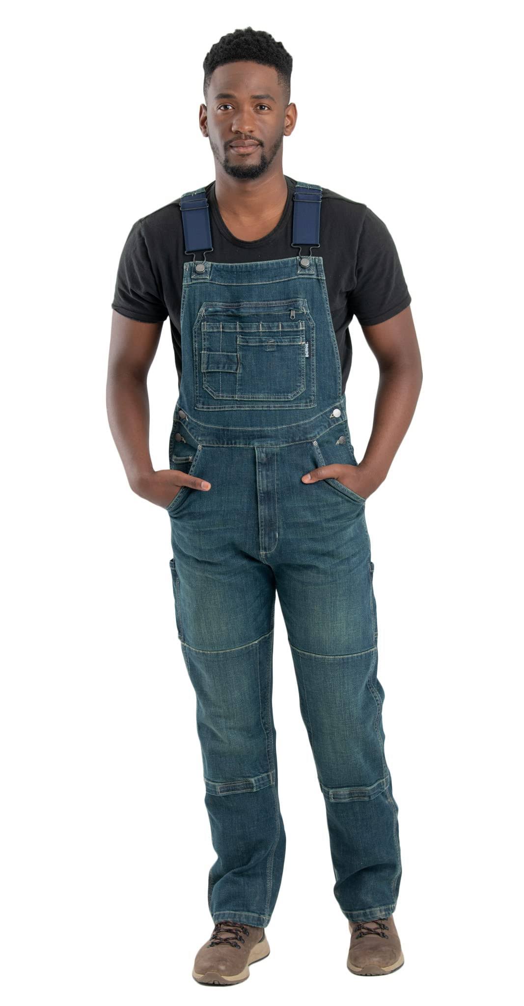 Berne Men's Highland Unlined Washed Flex Denim Bib Overall - Granite BF_BOFL7EHJ Berne Men's Highland Unlined Washed Flex Denim Bib Overall - Granite BF_BOFL7EHJ