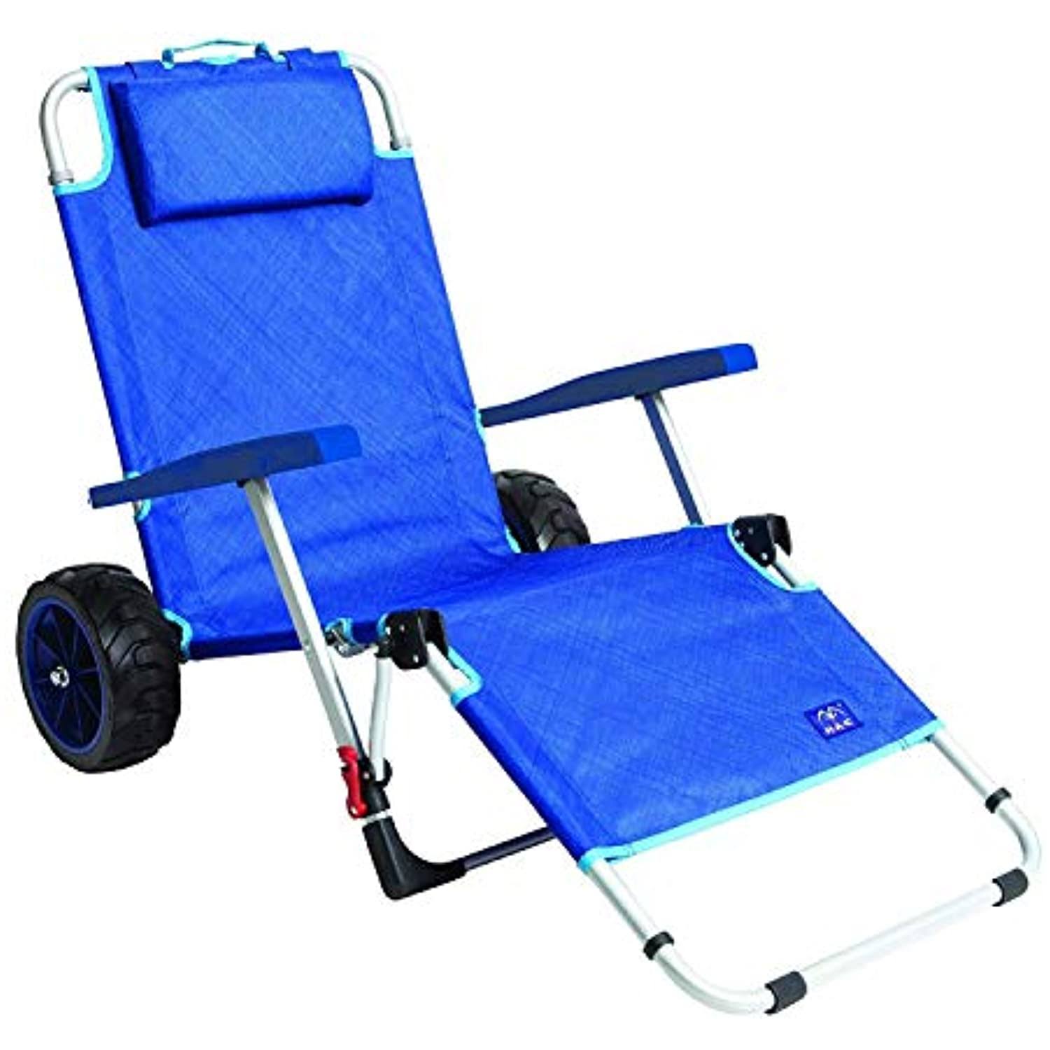 Mac Sport 2-In-1 Beach Day Folding Lounger Chair & Wagon Cart With Lock, Blue 8R_KRCETDPA