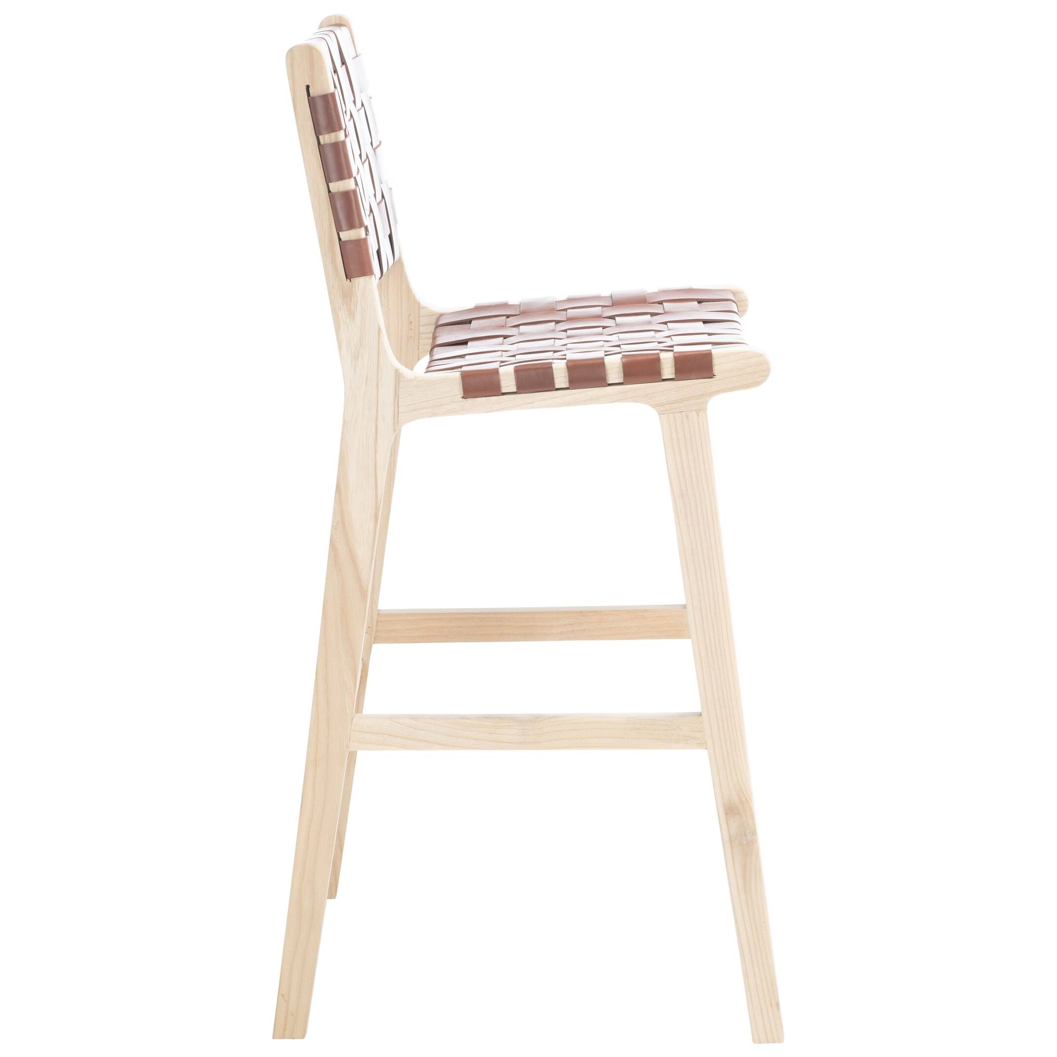 Safavieh Adah Leather Bar Stool - White C5_CKPE67XV Safavieh Adah Leather Bar Stool - White C5_CKPE67XV