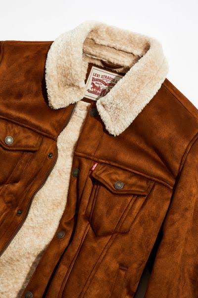 Levi's Men's Relaxed-Fit Faux-Shearling Trucker Jacket - Brown NZ_EXTTUUCH Levi's Men's Relaxed-Fit Faux-Shearling Trucker Jacket - Brown NZ_EXTTUUCH